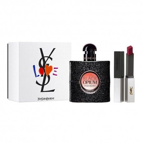 Yves Saint Laurent Black Opium Pour Femme zestaw Woda Perfumowana 50ml + Rouge Pur Couture The Slim Sheer Matte matowa pomadka d