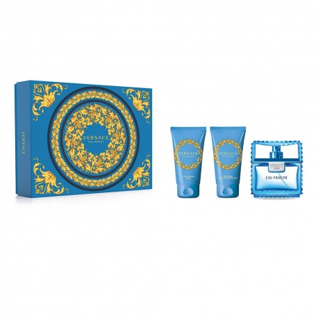 Versace Man Eau Fraiche zestaw Woda Toaletowa 50ml + żel pod prysznic 50ml + balsam po goleniu 50ml