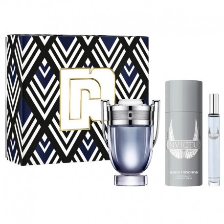 Paco Rabanne Invictus zestaw Woda Toaletowa 100ml + Woda Toaletowa 10ml + dezodorant 150ml