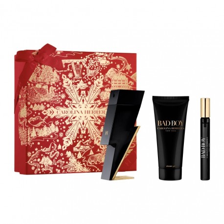 Carolina Herrera Bad Boy zestaw Woda Toaletowa 100ml + żel pod prysznic 100ml + miniatura wody toaletowej 10ml