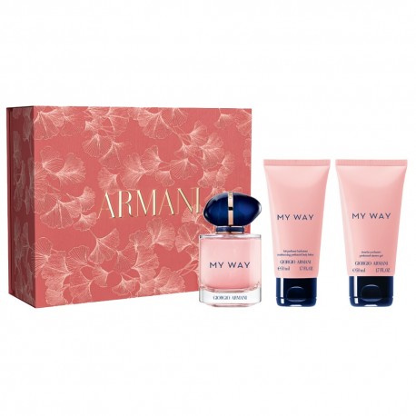 Giorgio Armani My Way zestaw Woda Perfumowana 50ml + balsam do ciała 50ml + żel pod prysznic 50ml